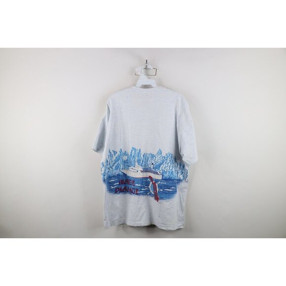 Vintage 90s Streetwear Mens Large All Over Print Alaska Cruise Ship T-Shirt USA - Picture 15 of 16